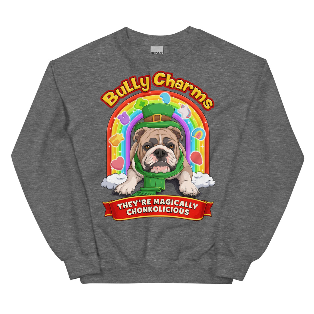 "Bully Charms" English Bulldog Sweatshirt | Fawn &amp; White Colored