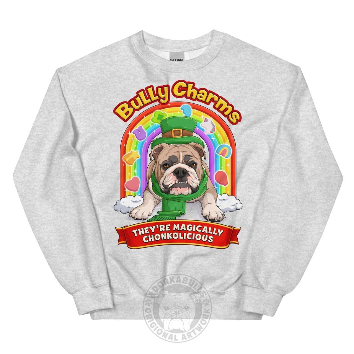 "Bully Charms" English Bulldog Sweatshirt | Fawn &amp; White Colored