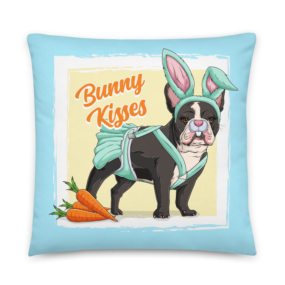 Bunny Kisses Throw Pillow