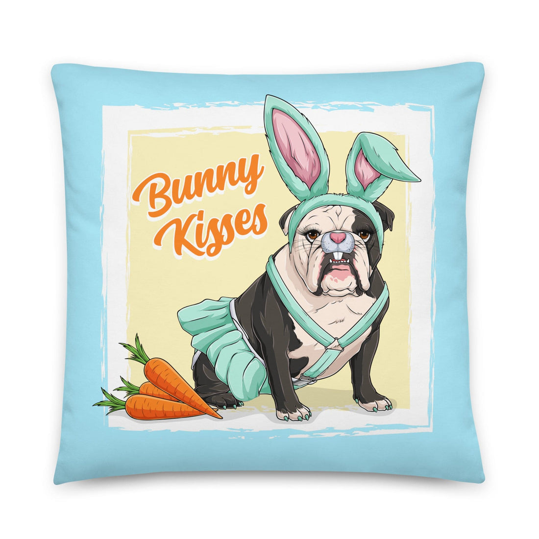 Bunny Kisses Throw Pillow