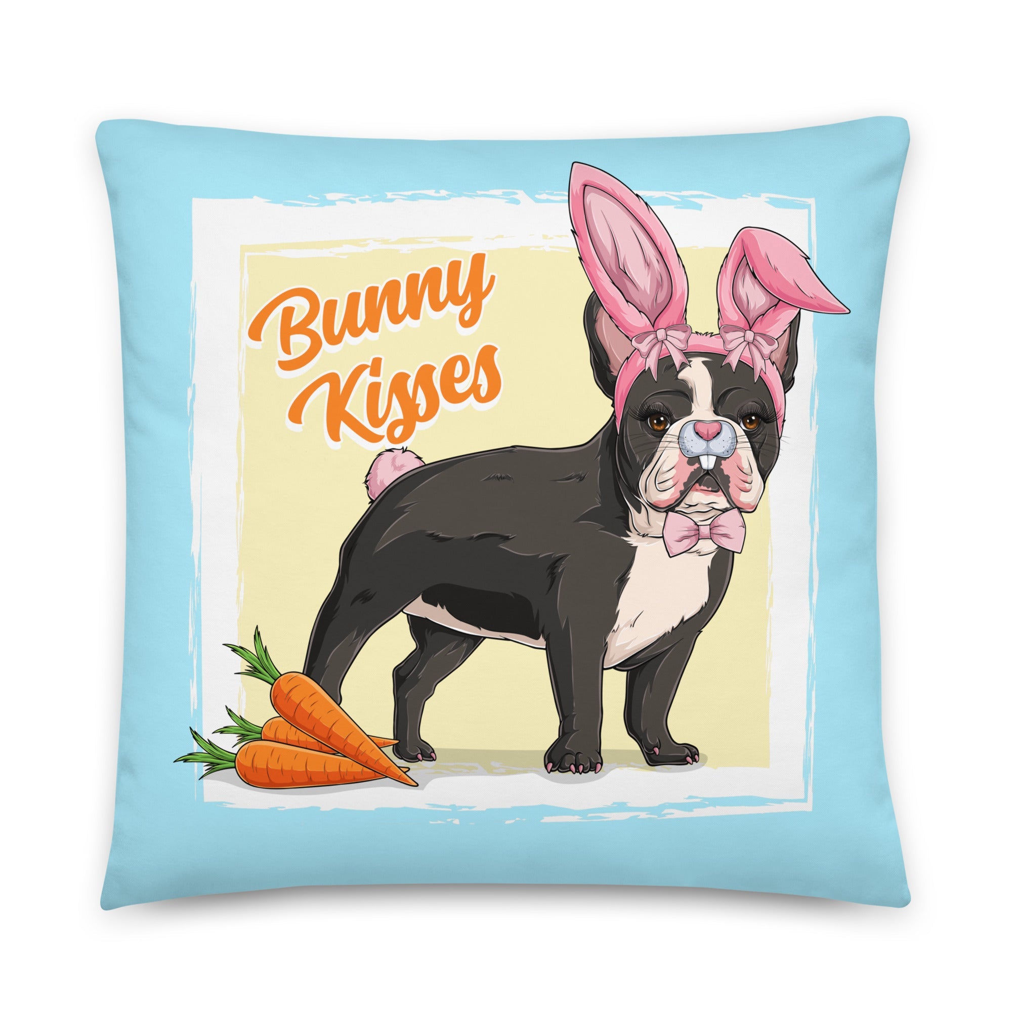 Bunny Kisses Throw Pillow