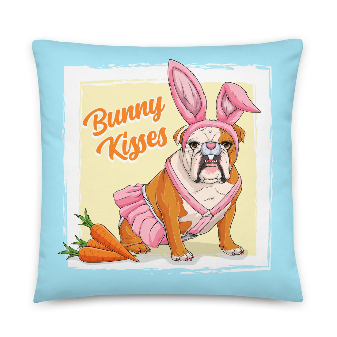 Bunny Kisses Throw Pillow