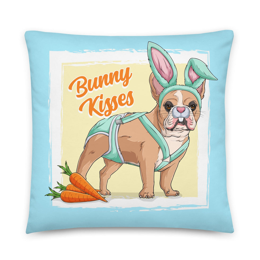 Bunny Kisses Throw Pillow