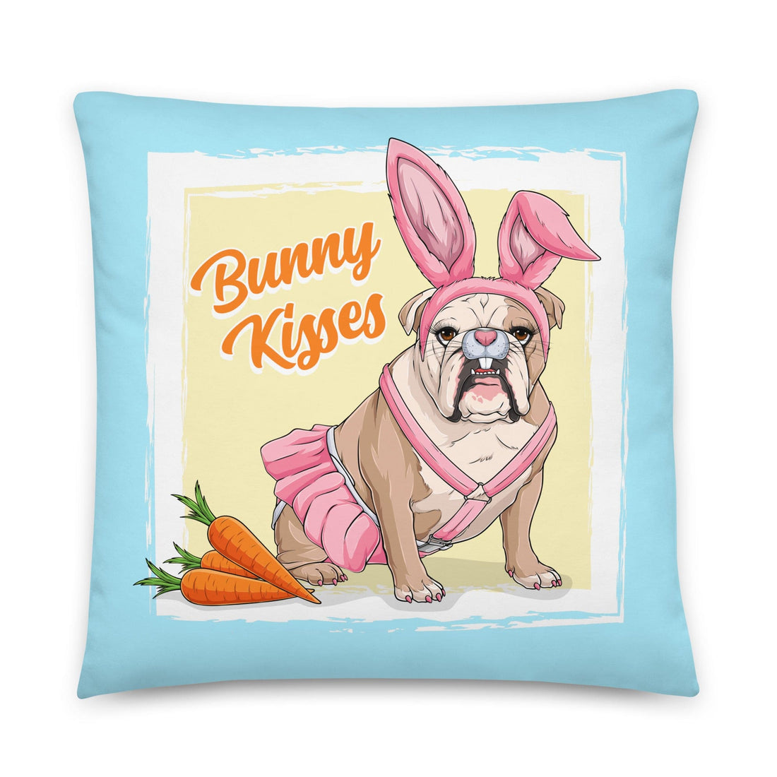 Bunny Kisses Throw Pillow
