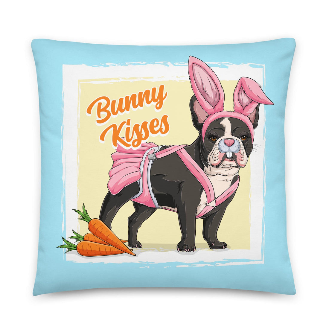 Bunny Kisses Throw Pillow