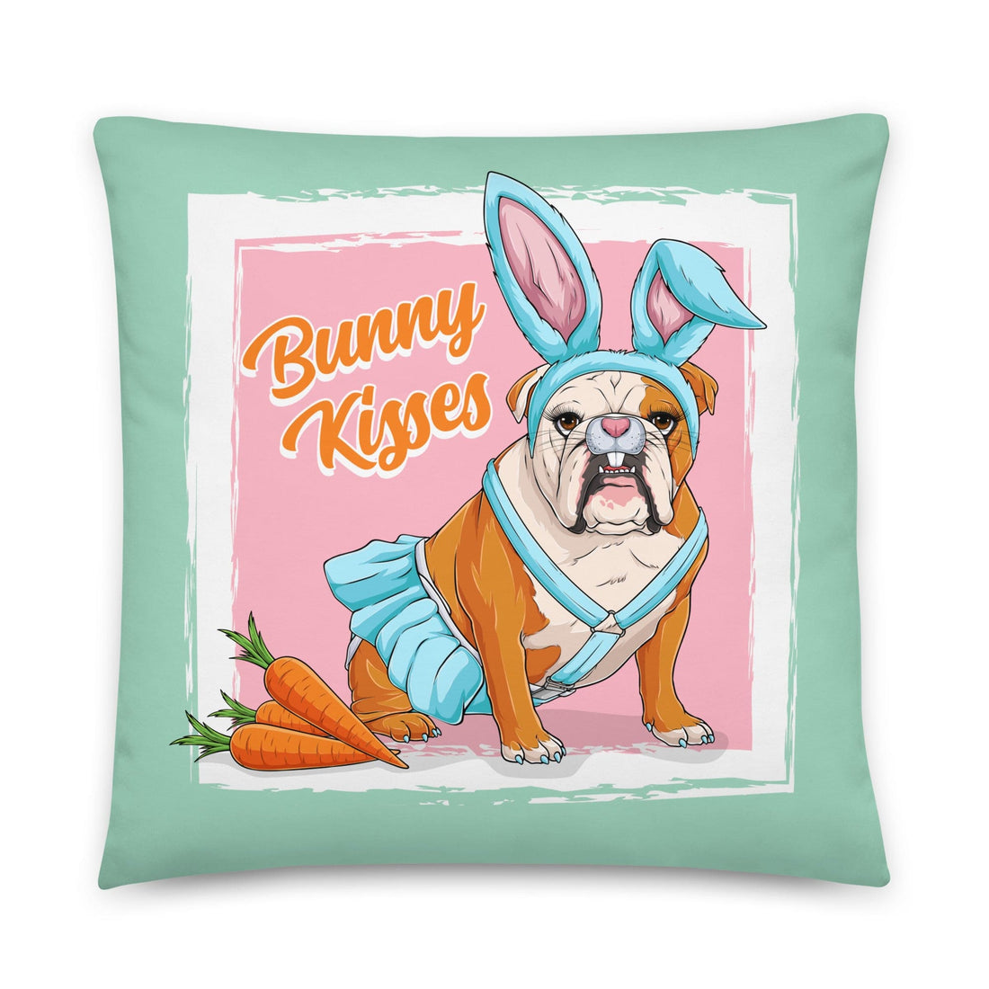 Bunny Kisses Throw Pillow