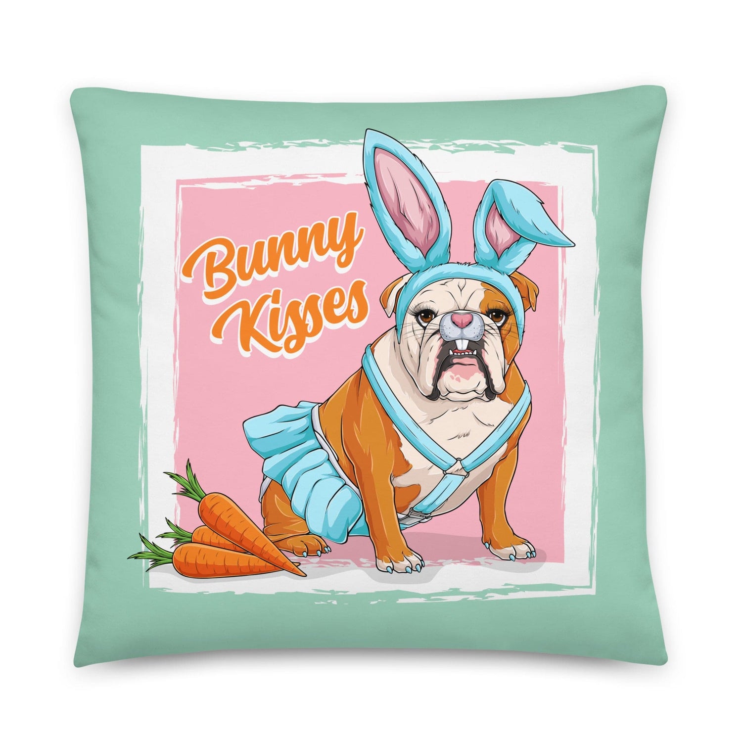 Bunny Kisses Throw Pillow