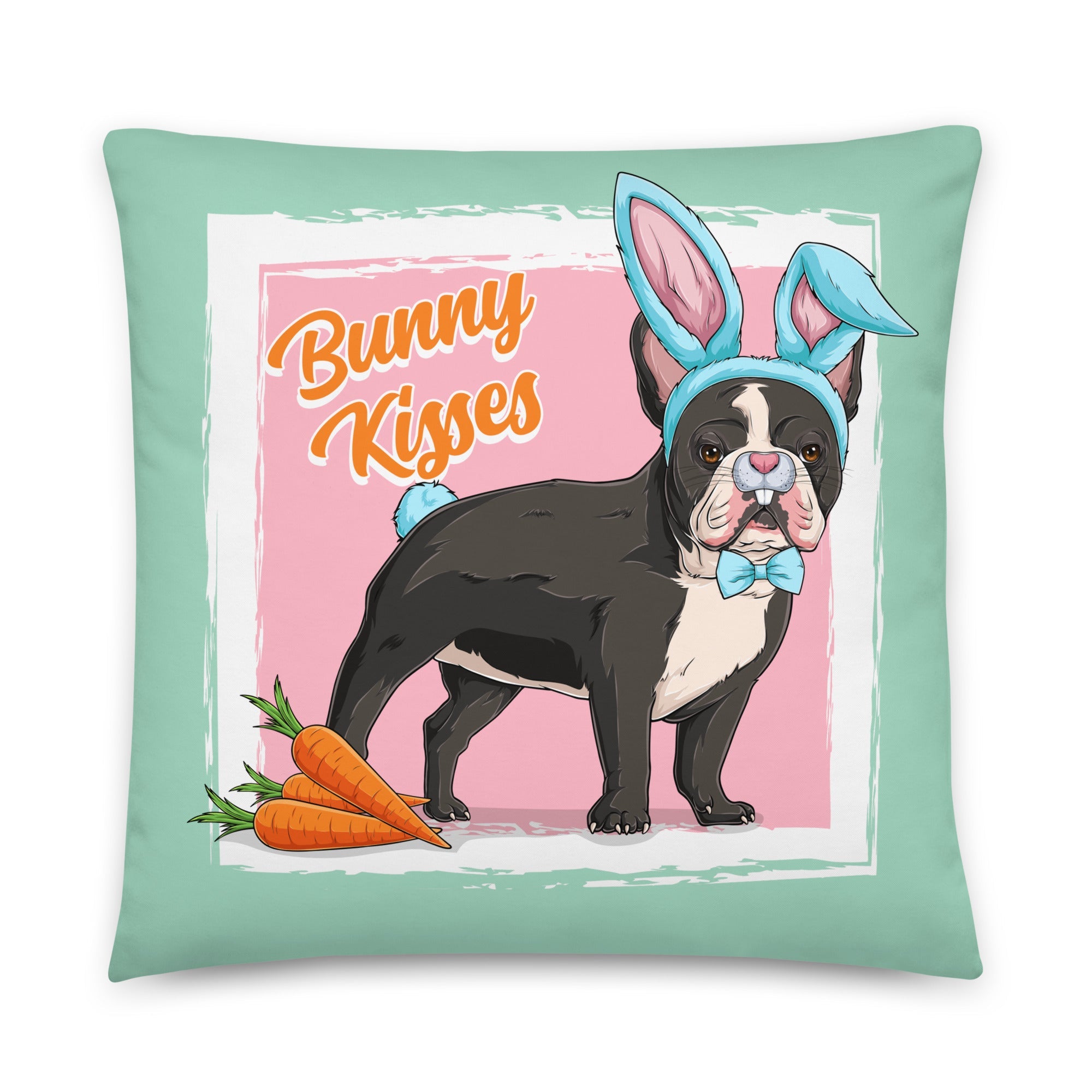 Bunny Kisses Throw Pillow