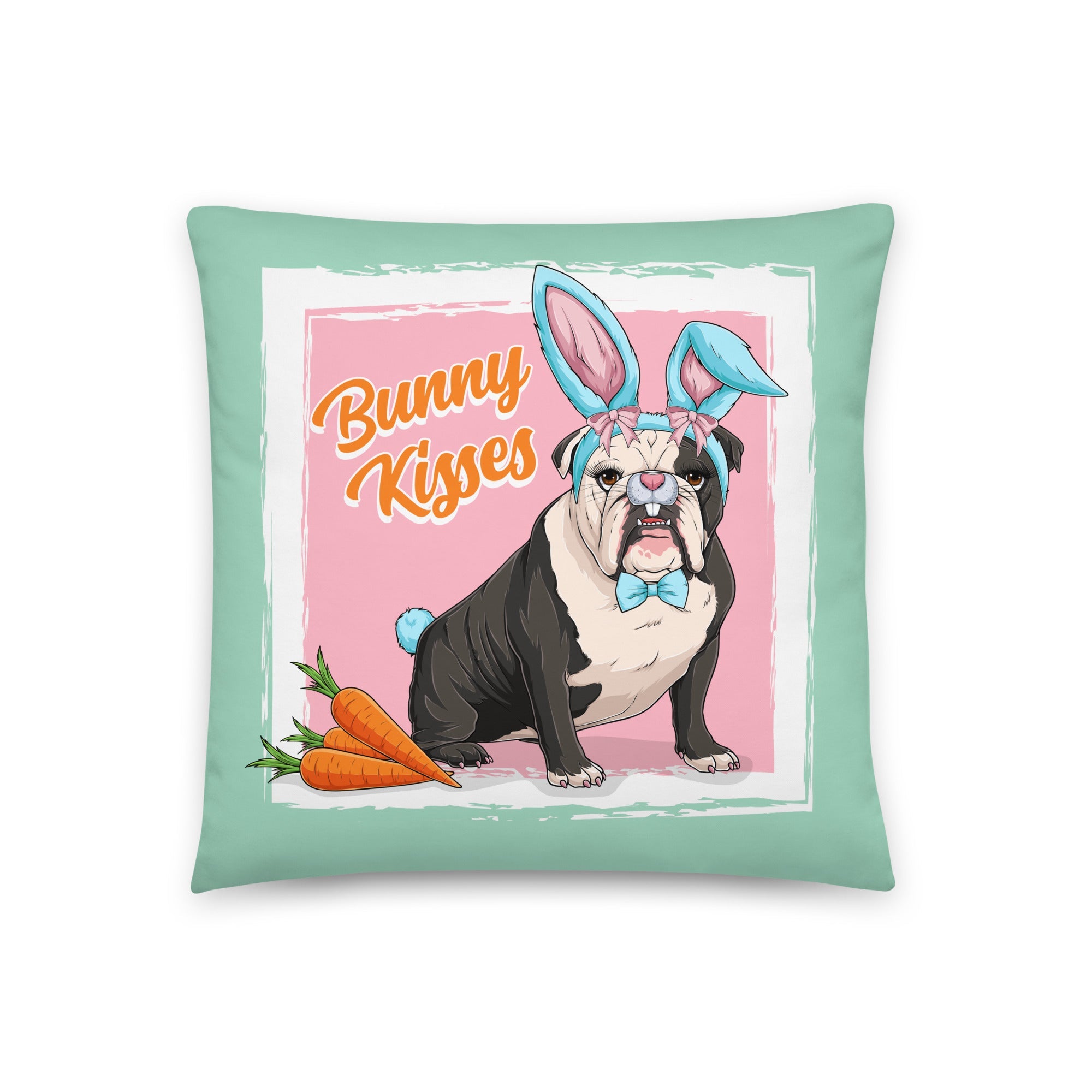 Bunny Kisses Throw Pillow