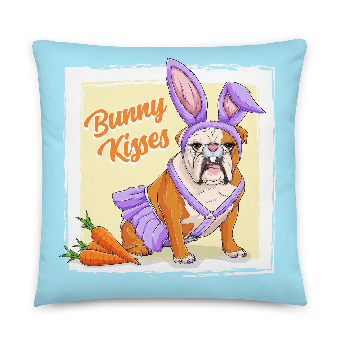 Bunny Kisses Throw Pillow