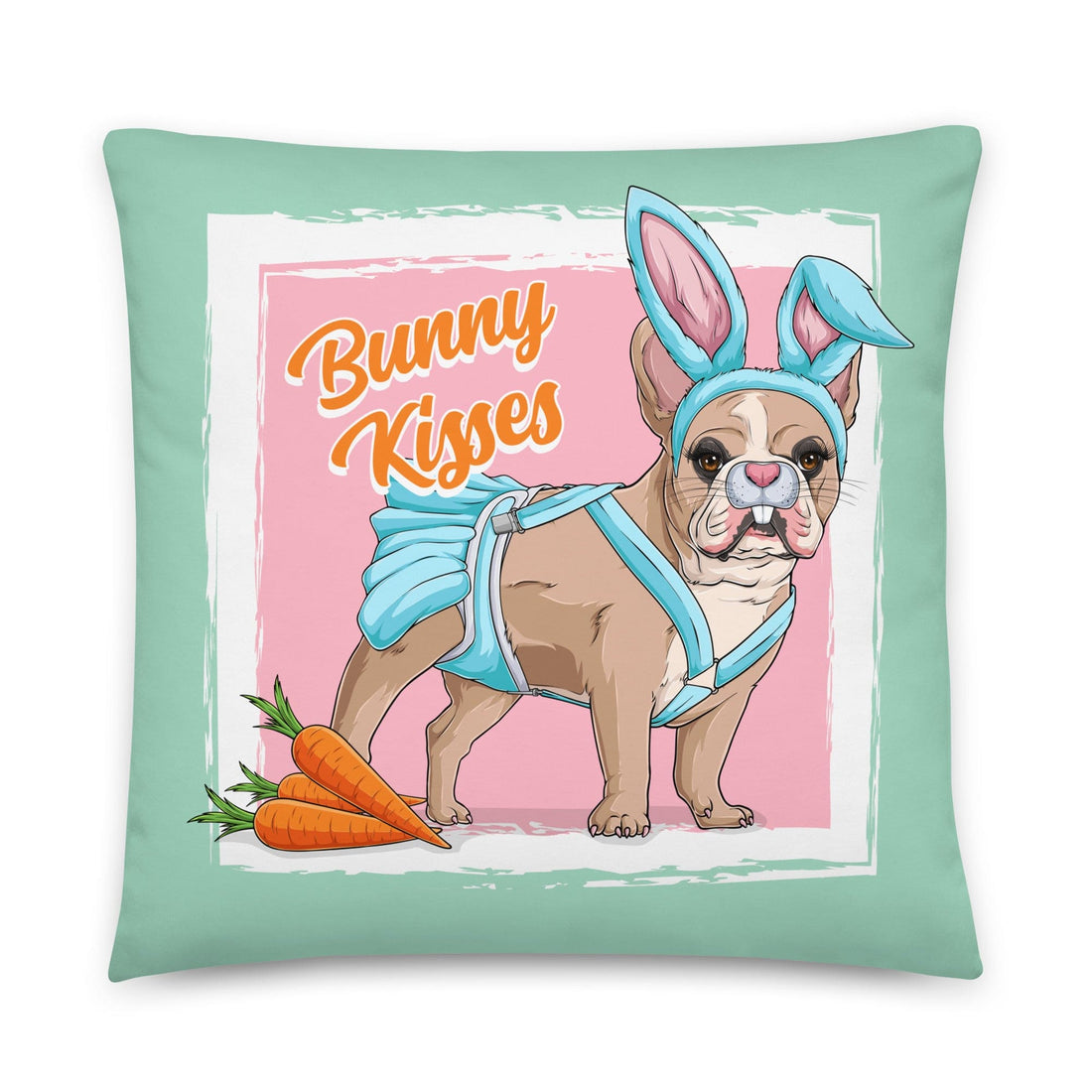 Bunny Kisses Throw Pillow