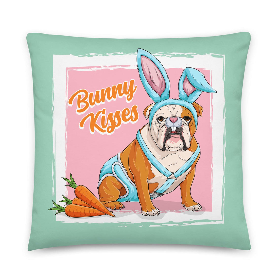 Bunny Kisses Throw Pillow