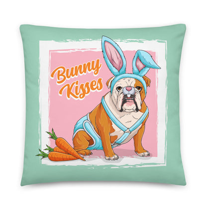 Bunny Kisses Throw Pillow