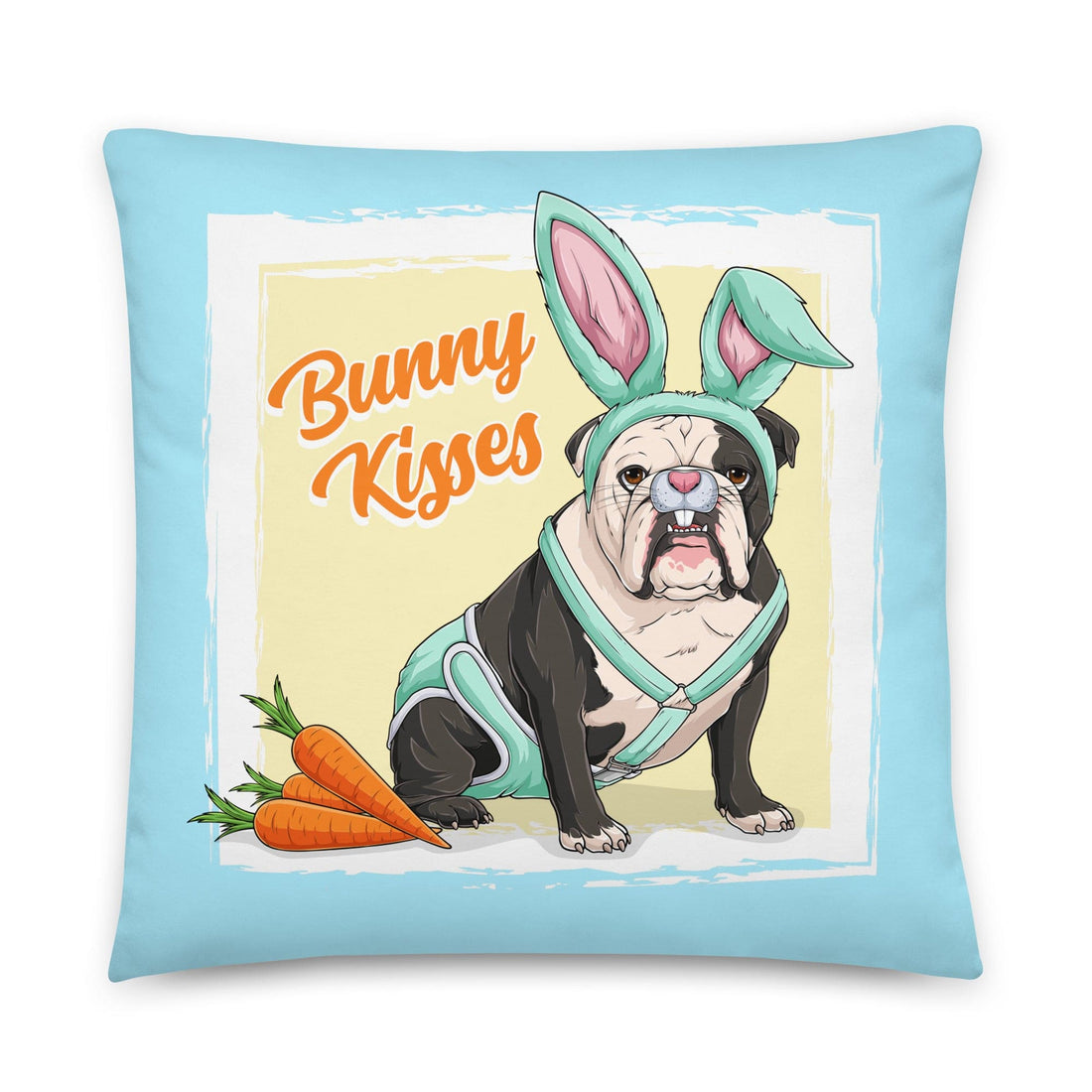 Bunny Kisses Throw Pillow