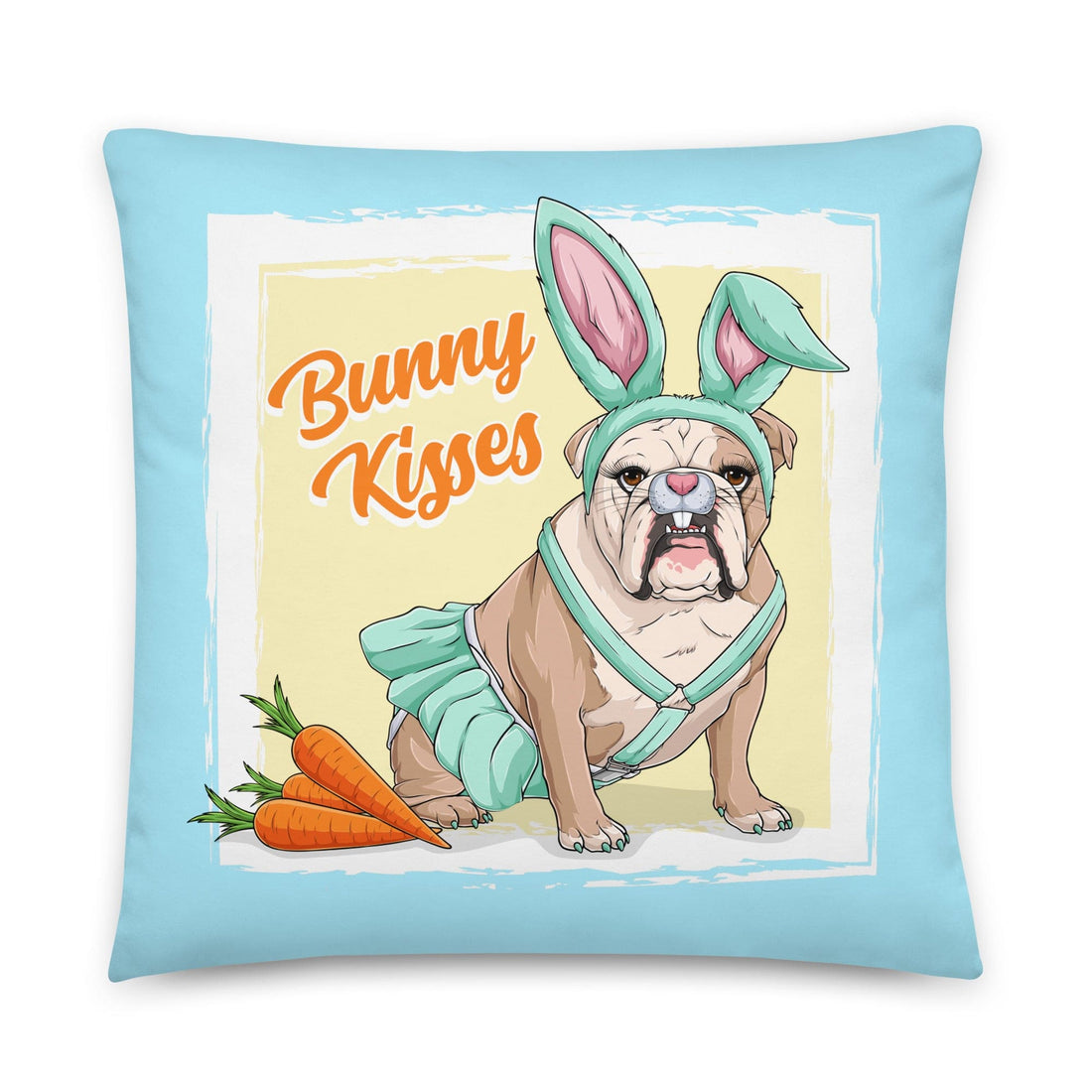 Bunny Kisses Throw Pillow