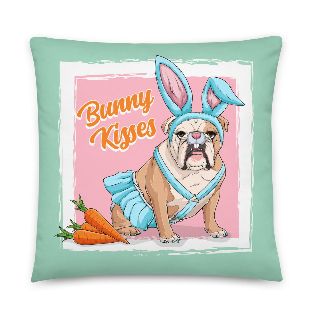 Bunny Kisses Throw Pillow