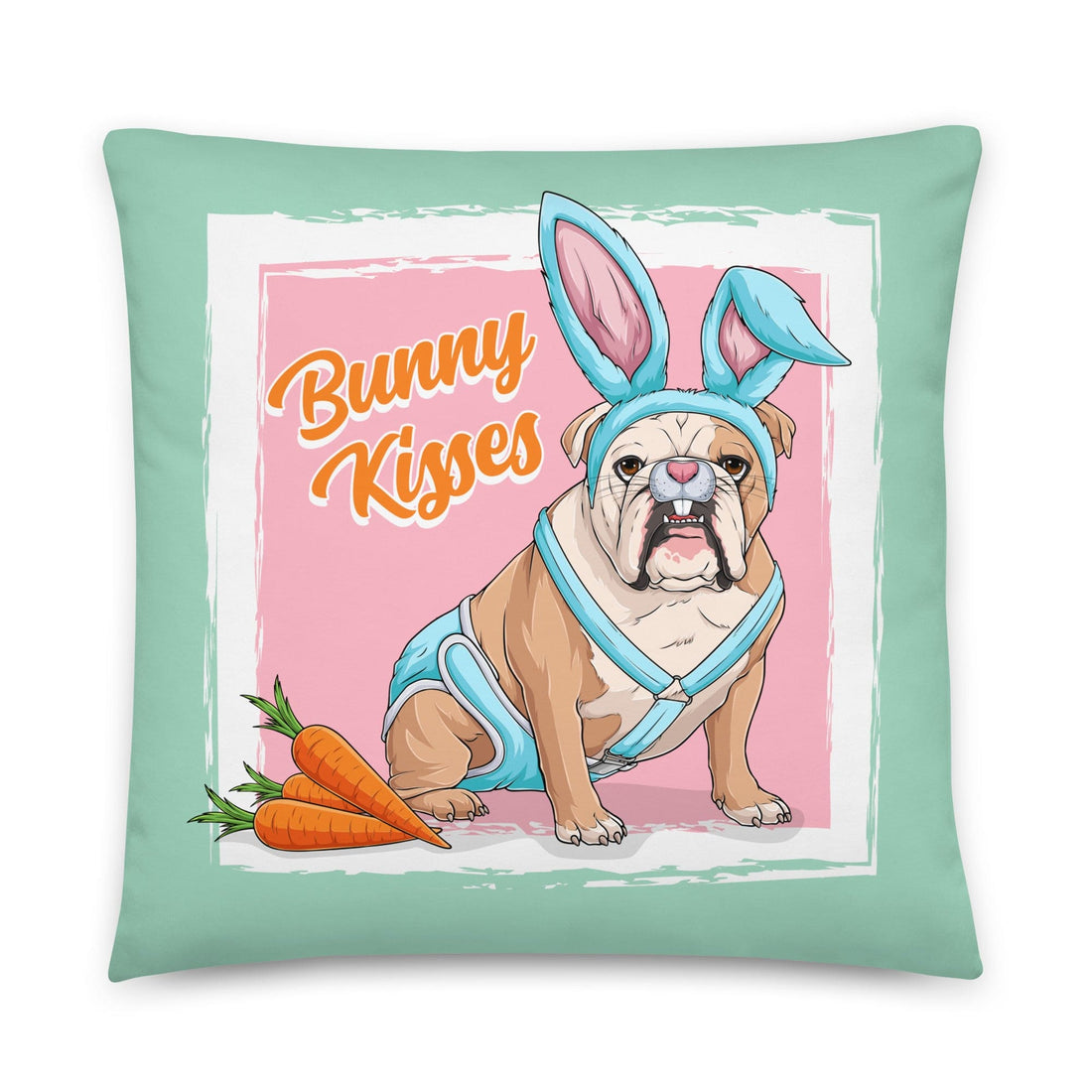 Bunny Kisses Throw Pillow