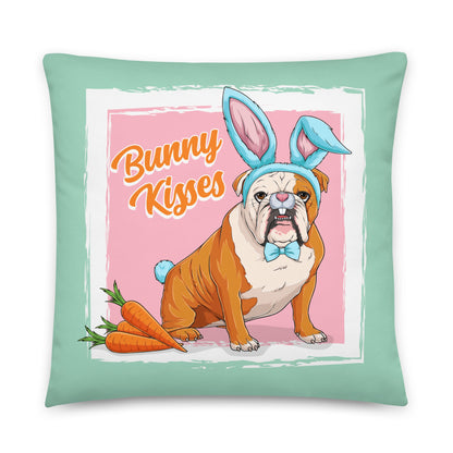 Bunny Kisses Throw Pillow