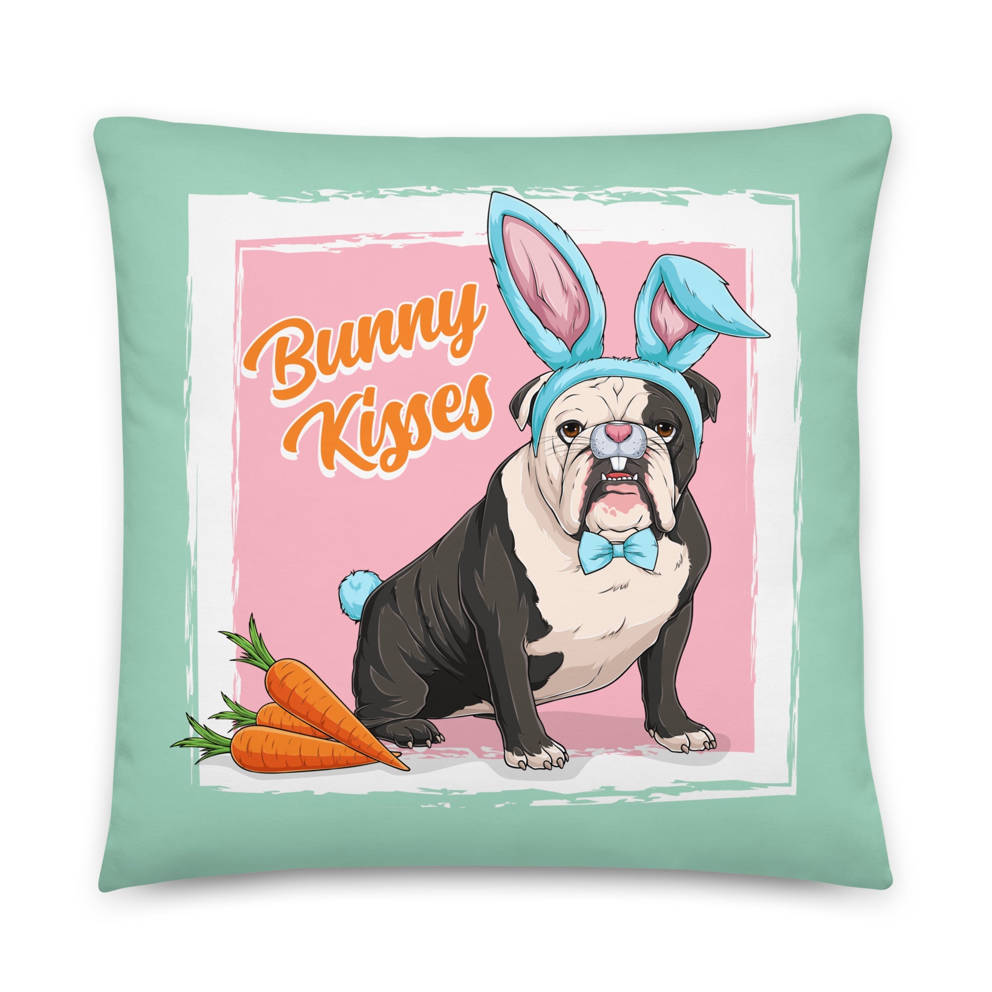 Bunny Kisses Throw Pillow