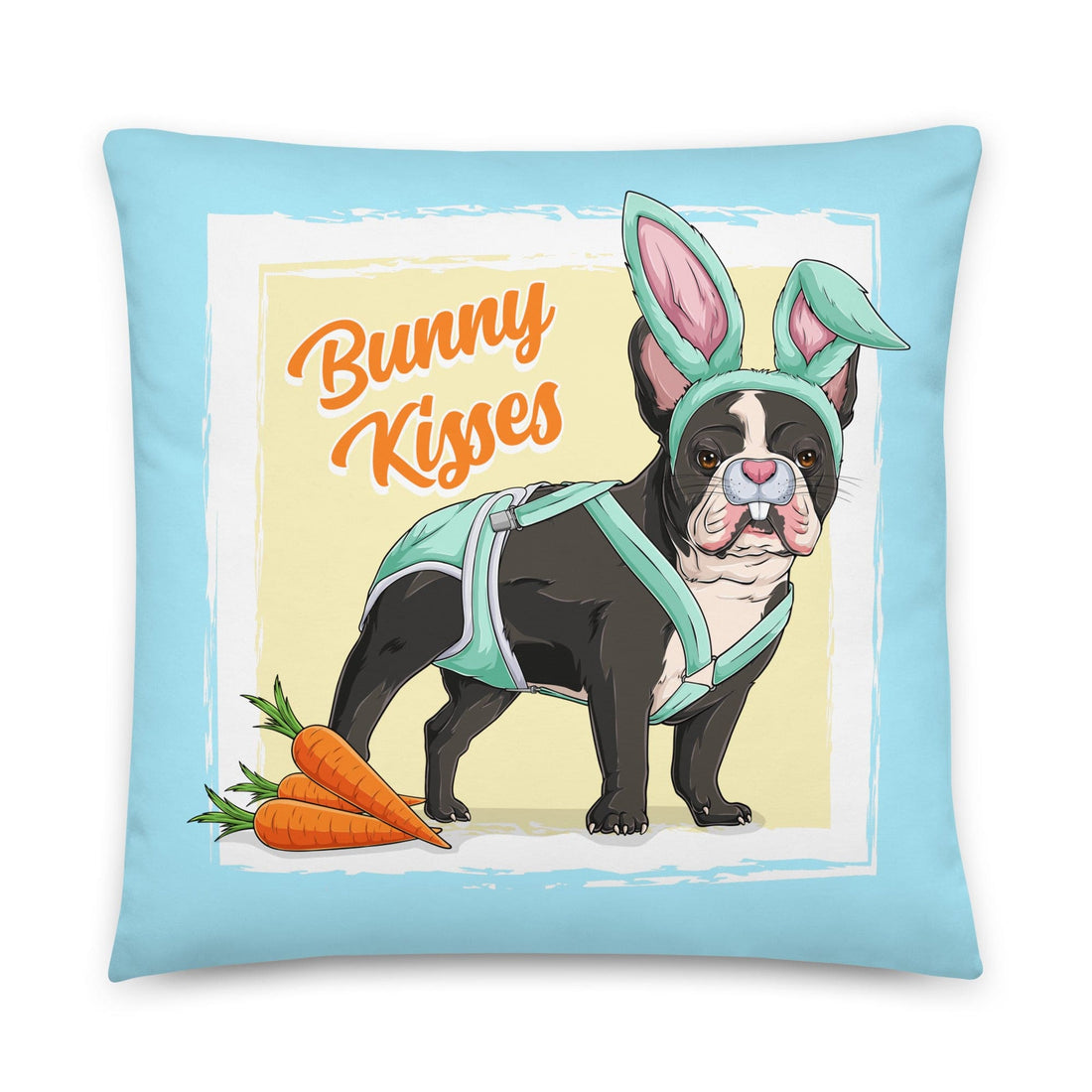 Bunny Kisses Throw Pillow