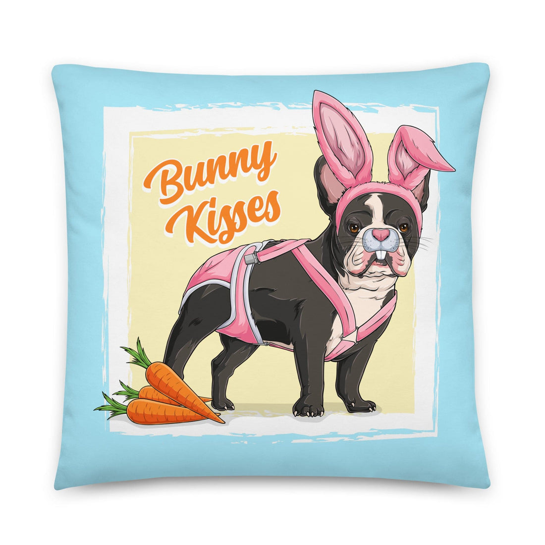 Bunny Kisses Throw Pillow