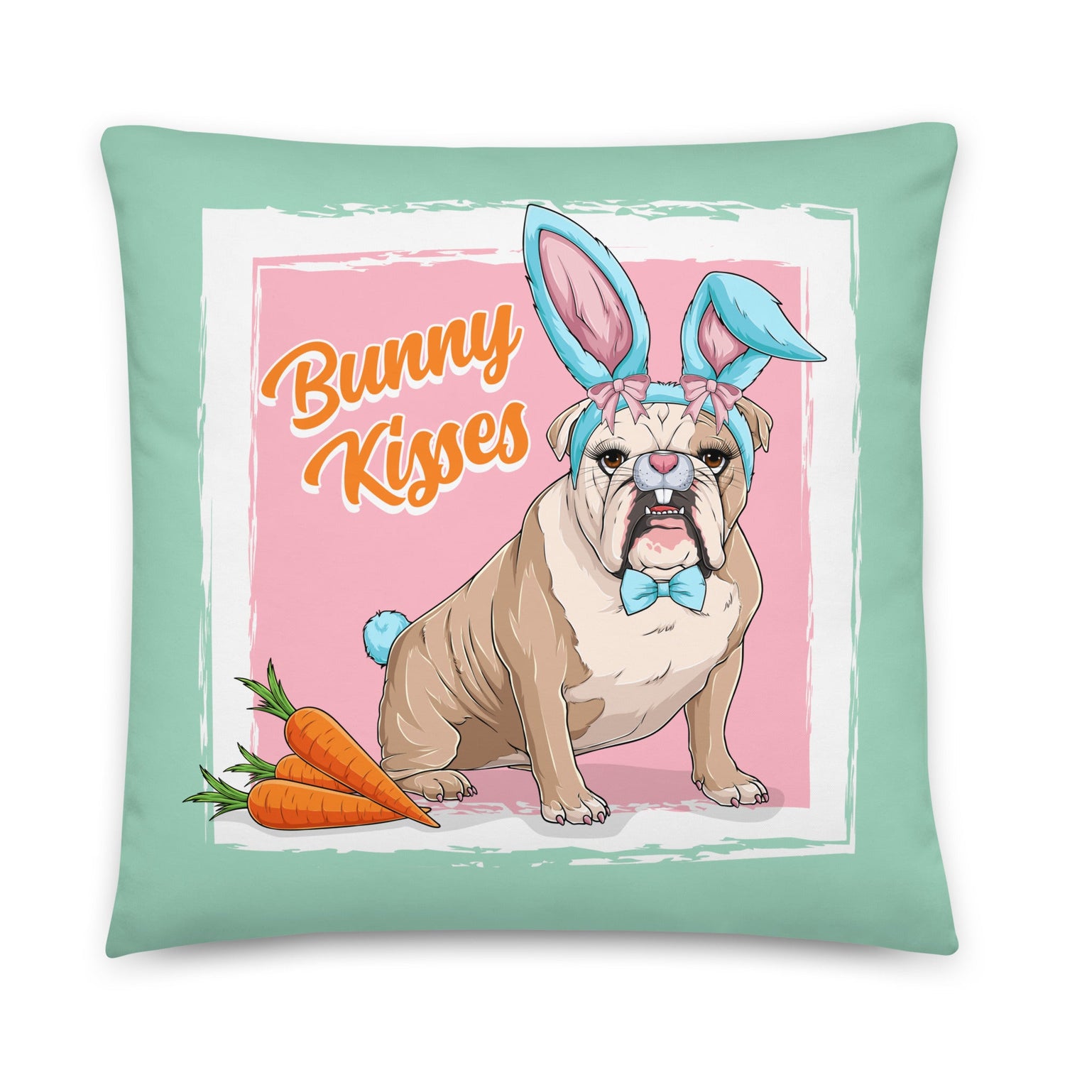 Bunny Kisses Throw Pillow