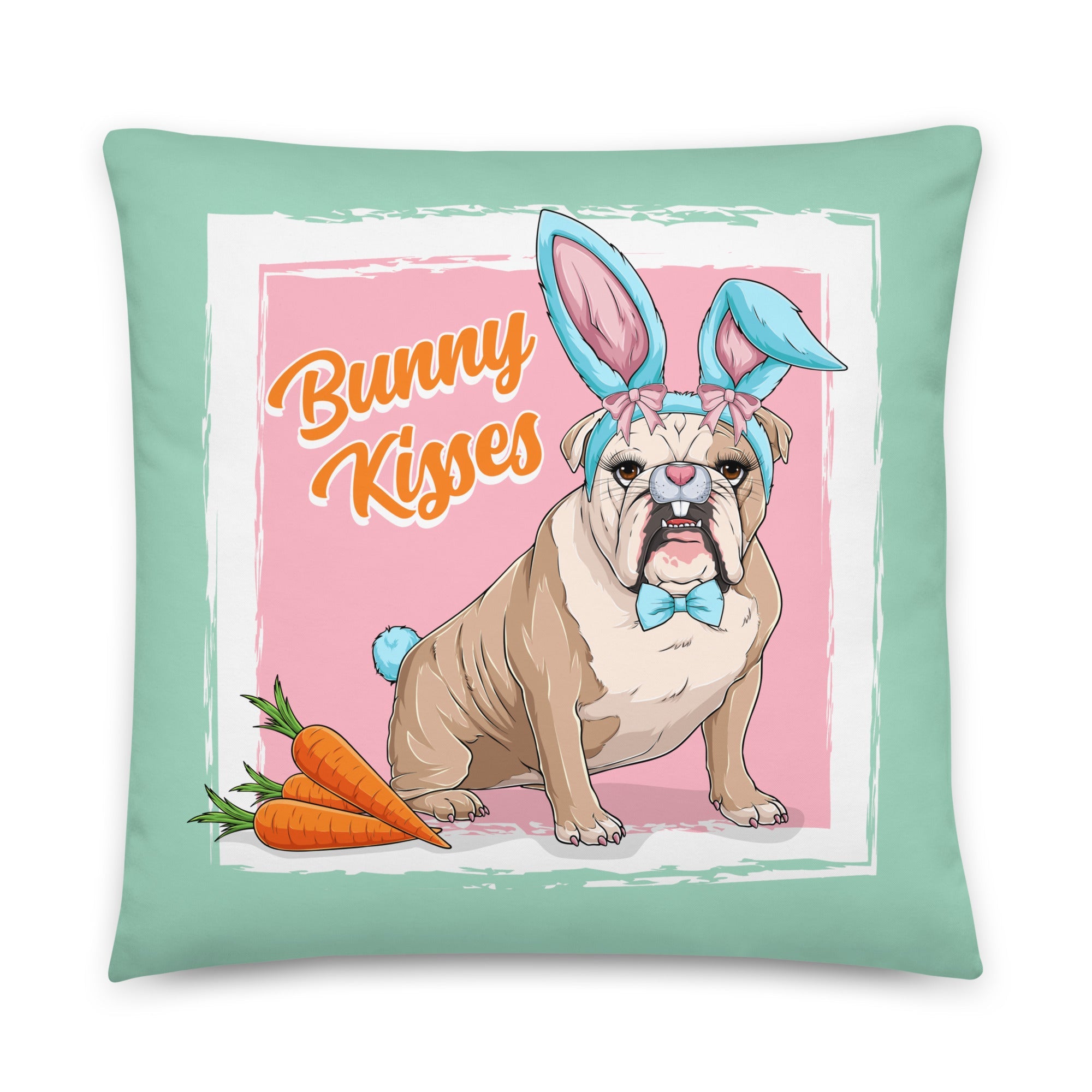 Bunny Kisses Throw Pillow