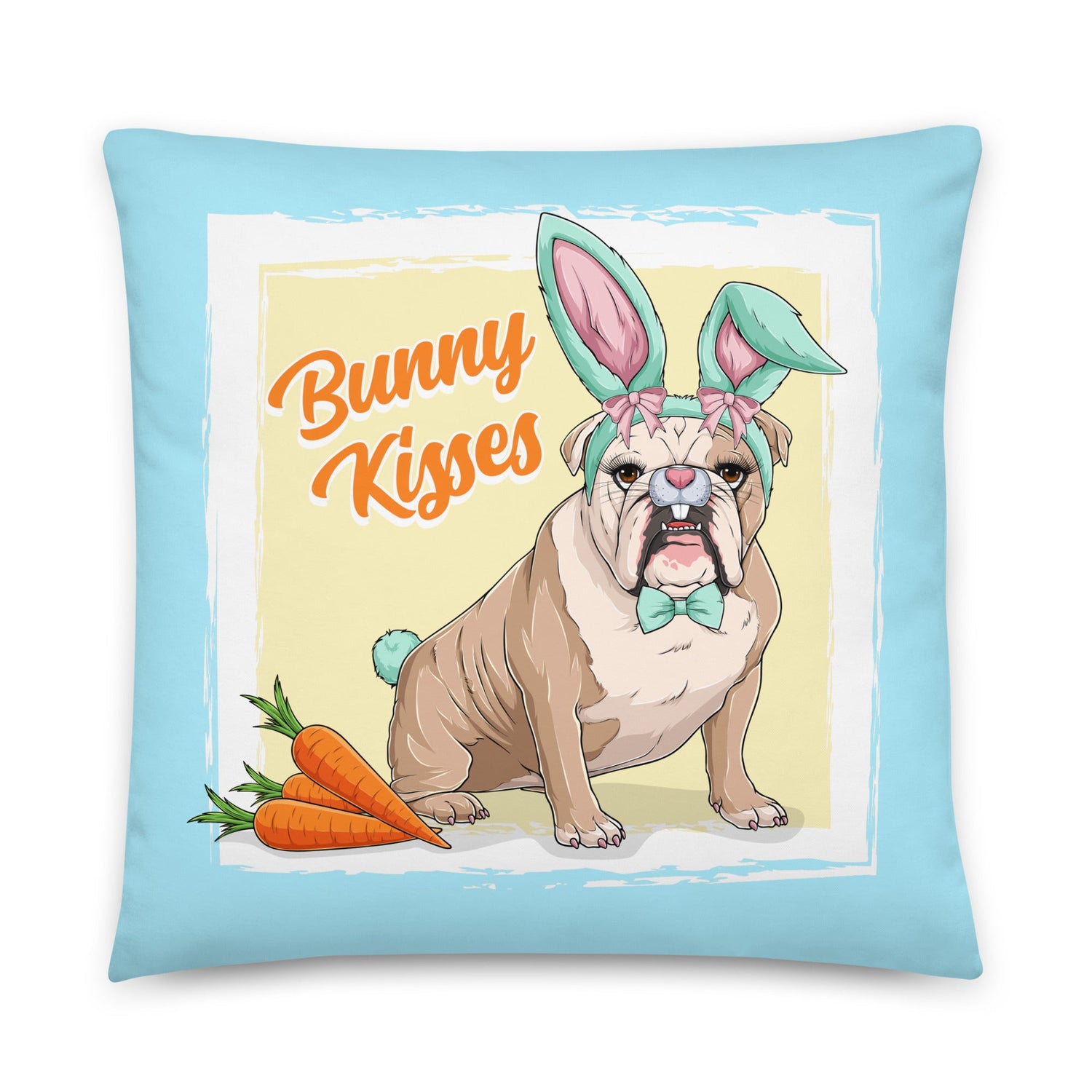 Bunny Kisses Throw Pillow