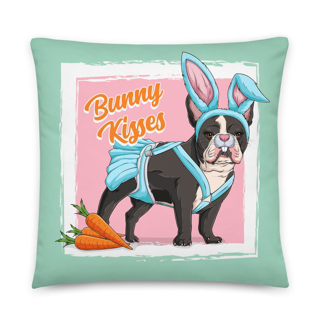Bunny Kisses Throw Pillow