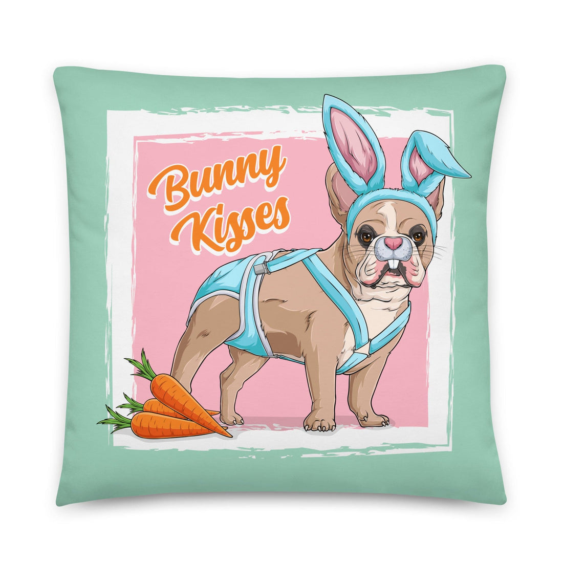Bunny Kisses Throw Pillow