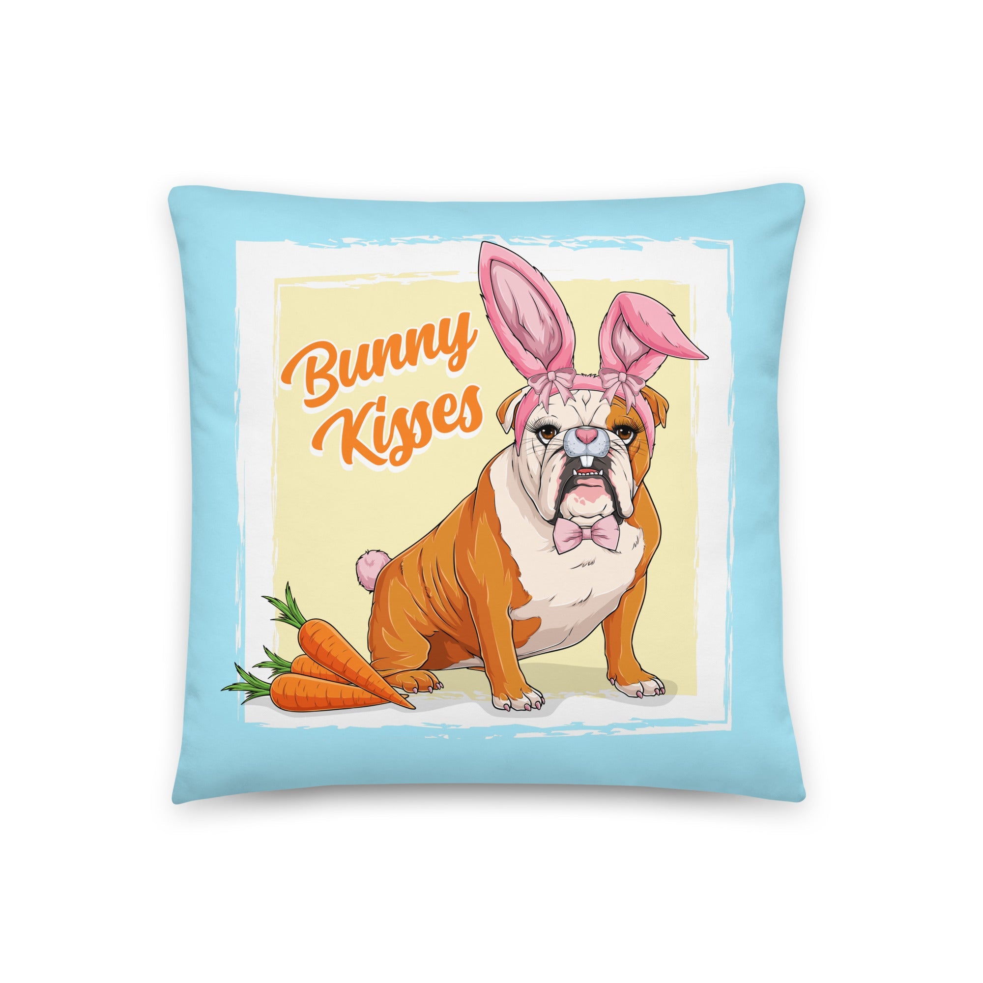 Bunny Kisses Throw Pillow