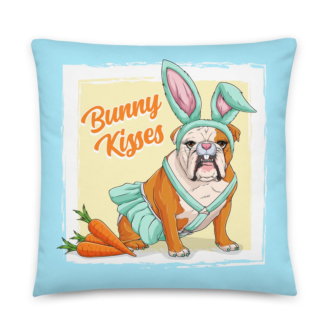 Bunny Kisses Throw Pillow