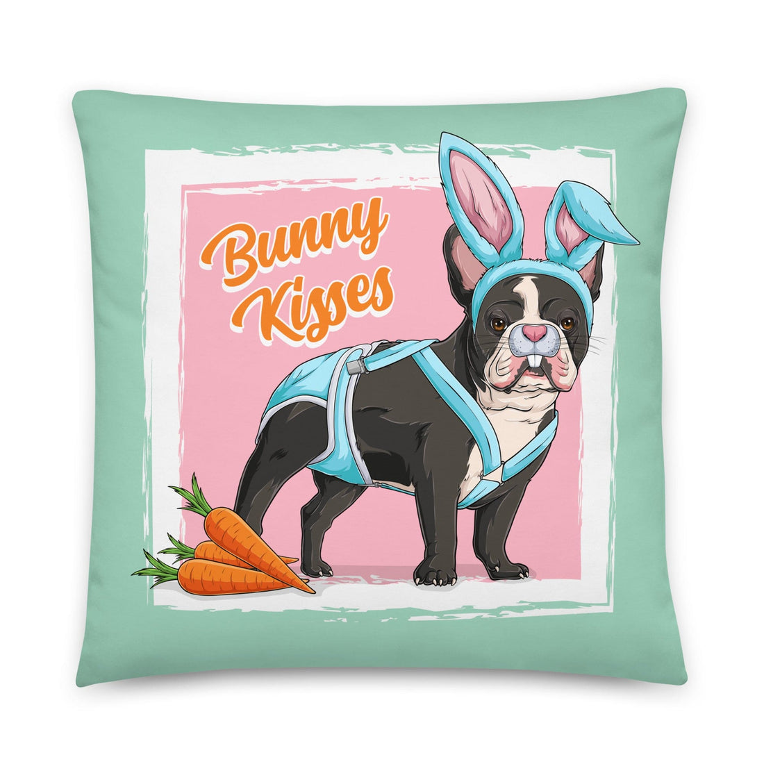 Bunny Kisses Throw Pillow