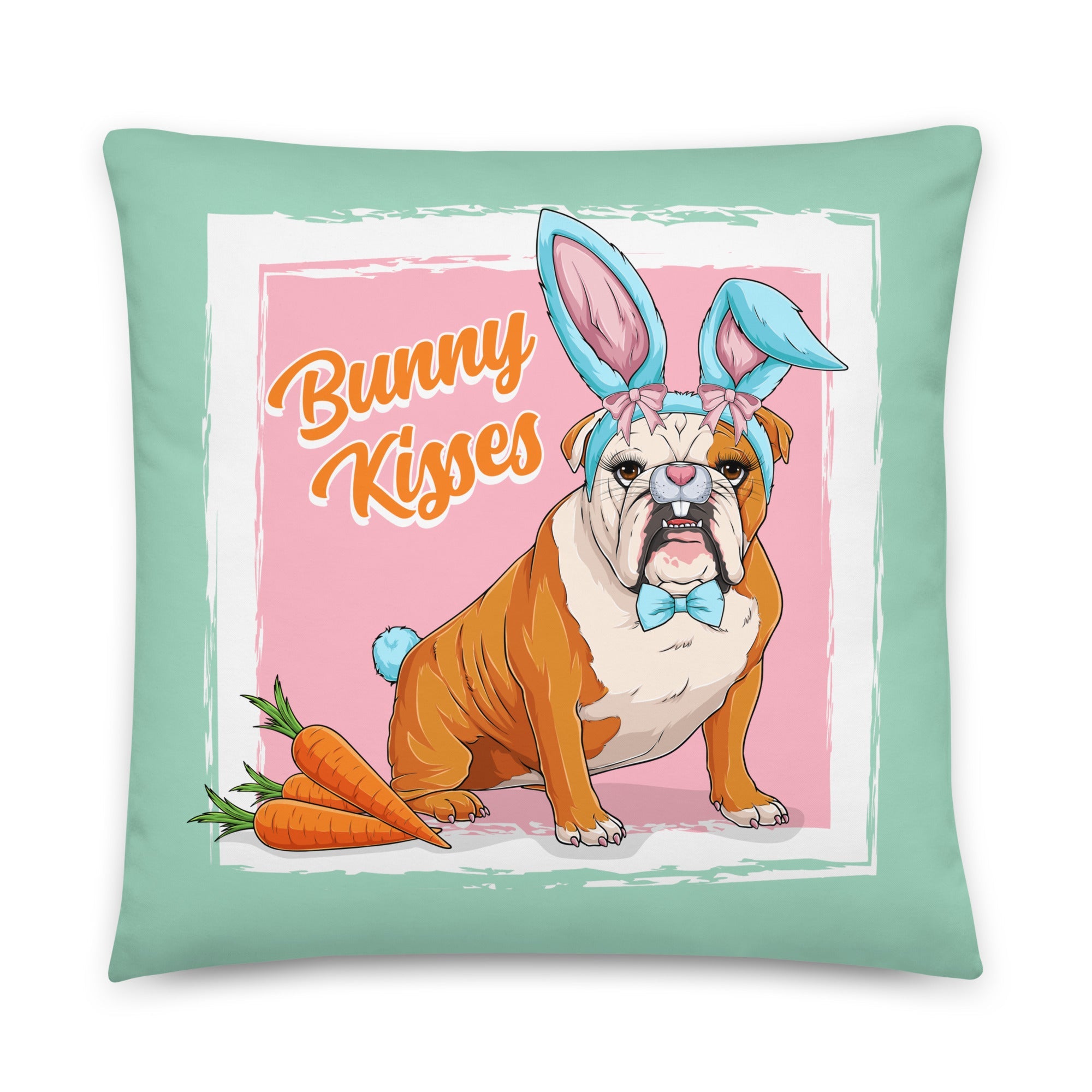 Bunny Kisses Throw Pillow