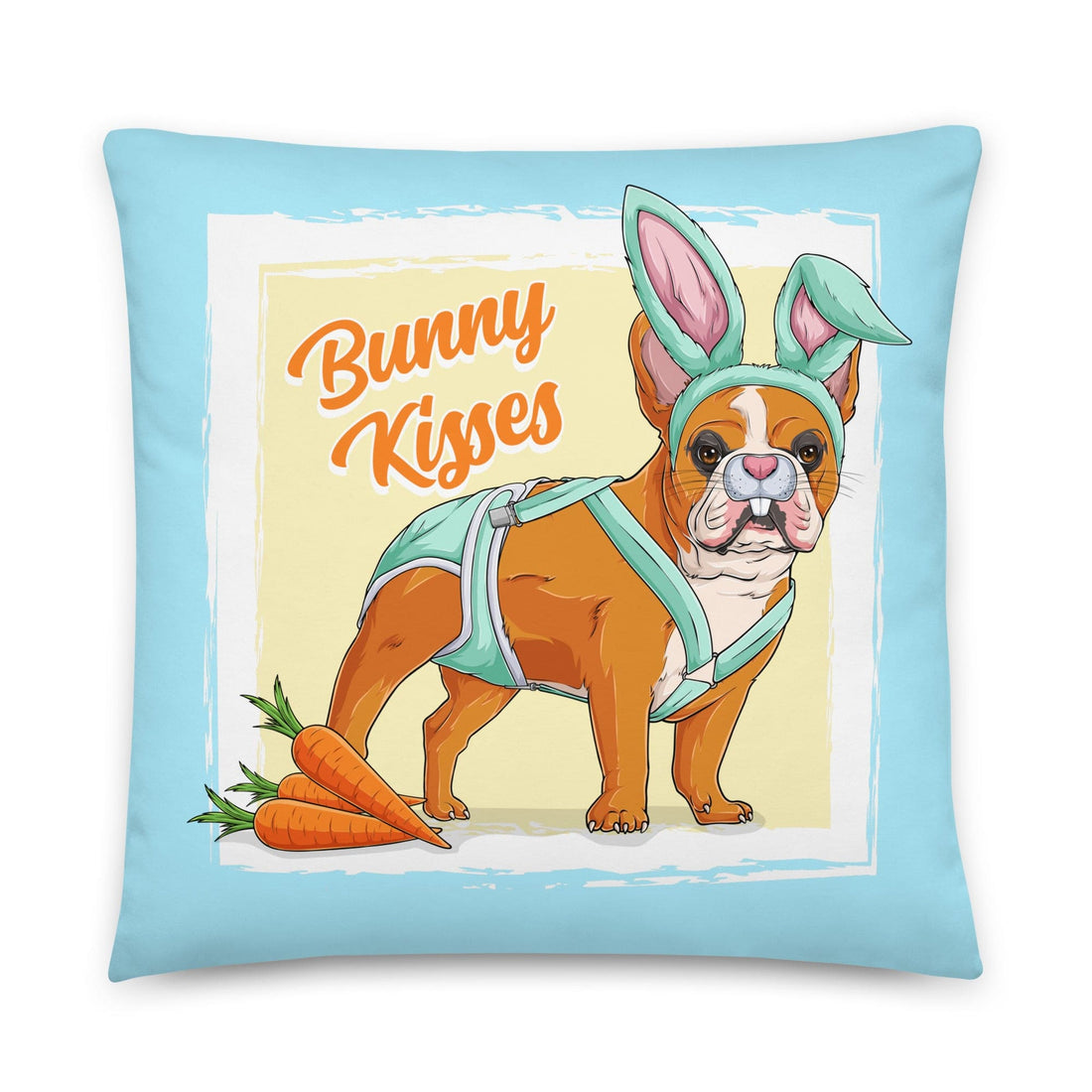 Bunny Kisses Throw Pillow
