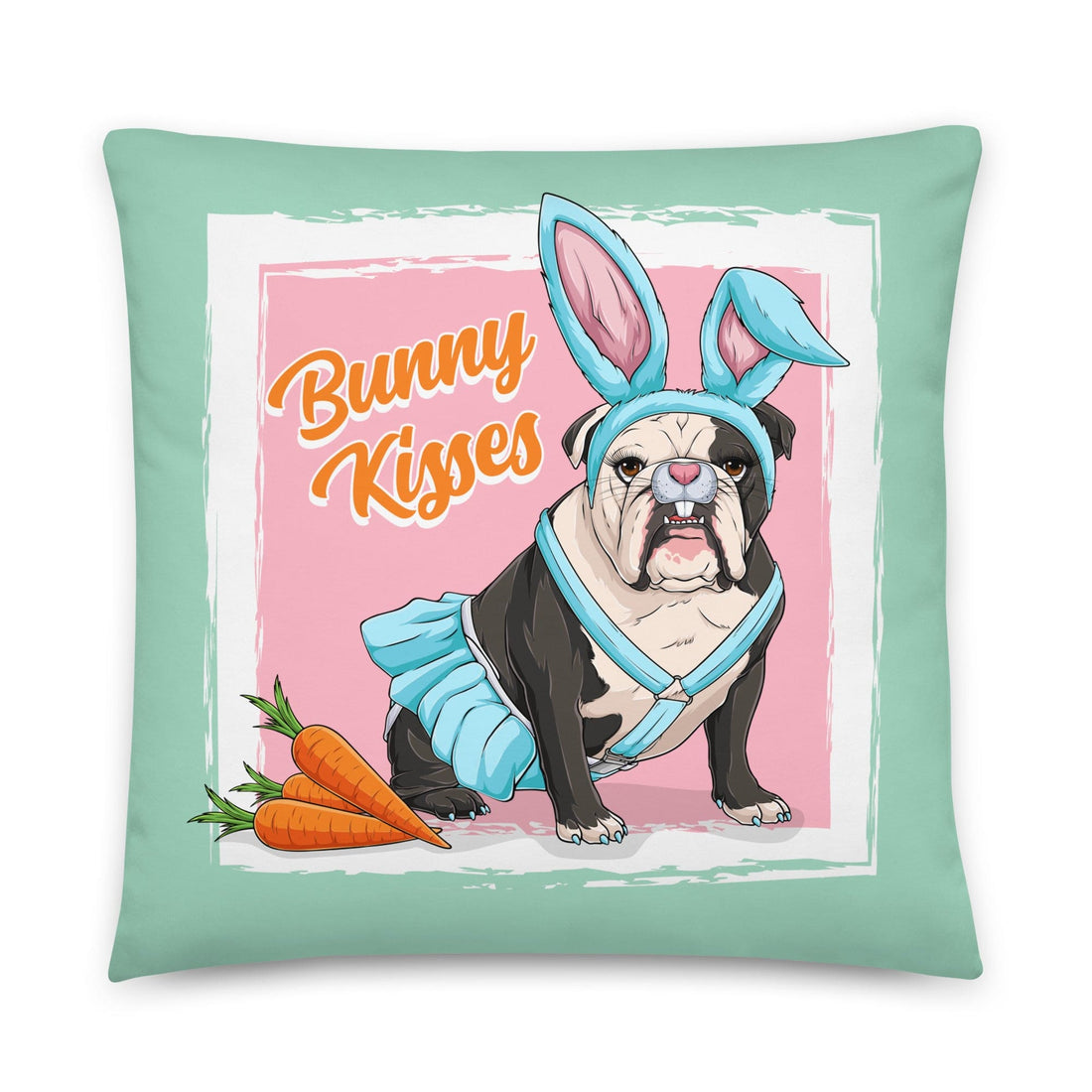 Bunny Kisses Throw Pillow