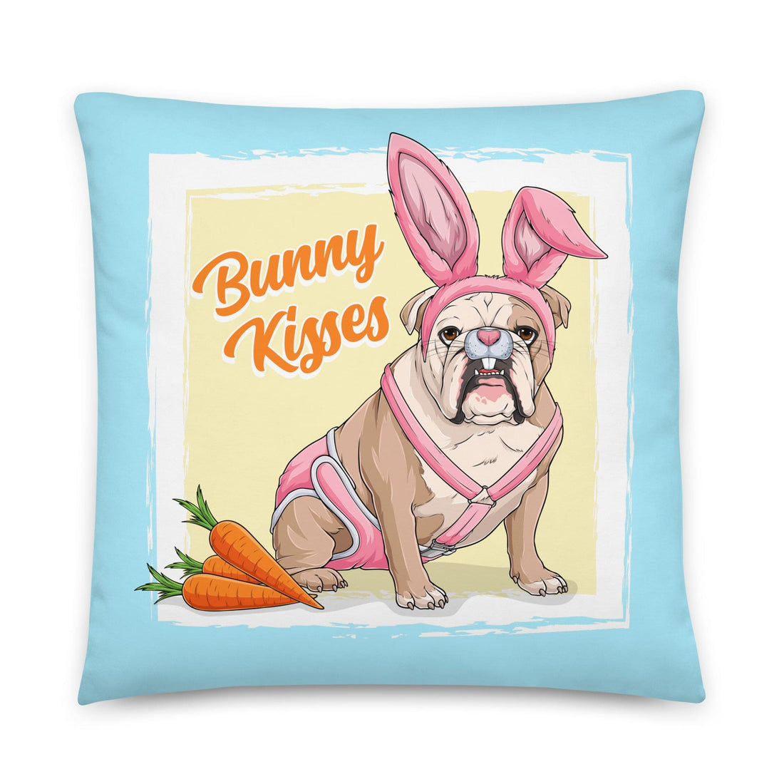 Bunny Kisses Throw Pillow