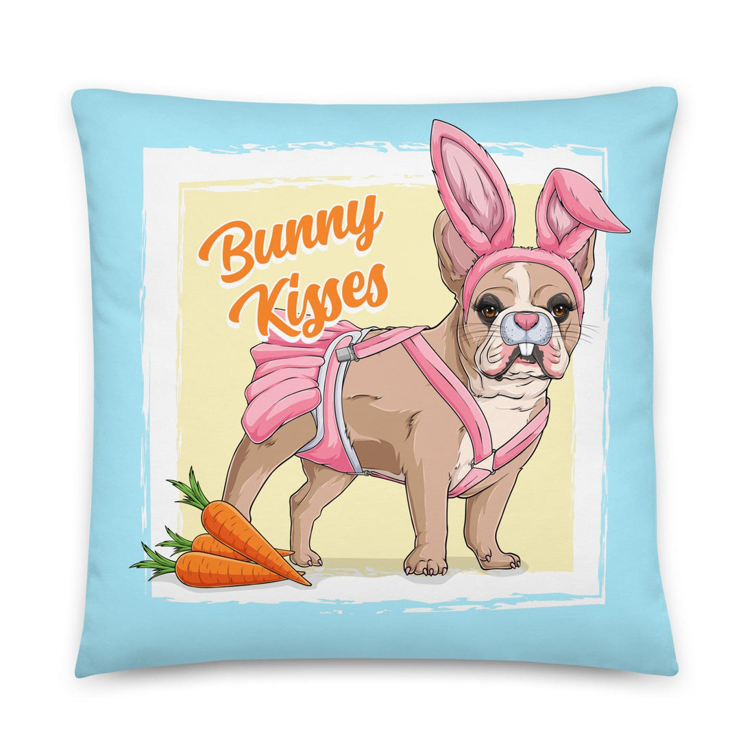 Bunny Kisses Throw Pillow