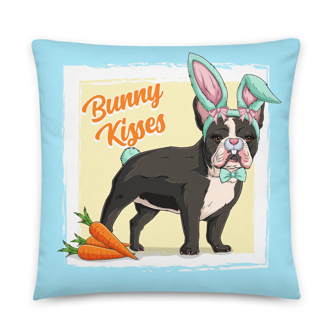 Bunny Kisses Throw Pillow