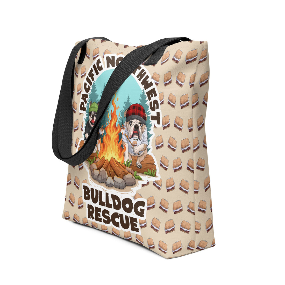 &quot;Campfire Bullies&quot; Pacific Northwest Bulldog Rescue Tote Bag