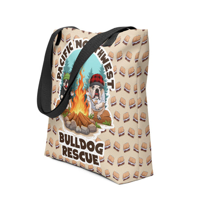 &quot;Campfire Bullies&quot; Pacific Northwest Bulldog Rescue Tote Bag