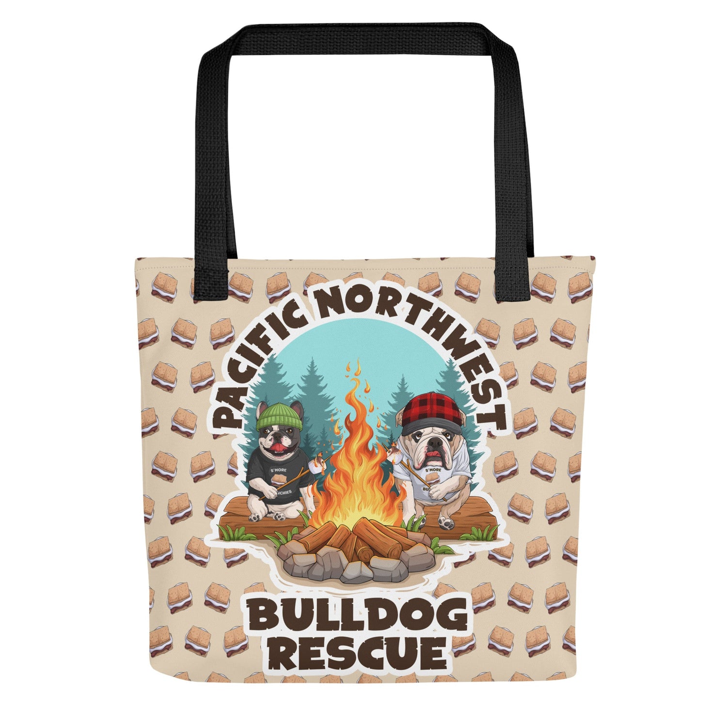 &quot;Campfire Bullies&quot; Pacific Northwest Bulldog Rescue Tote Bag
