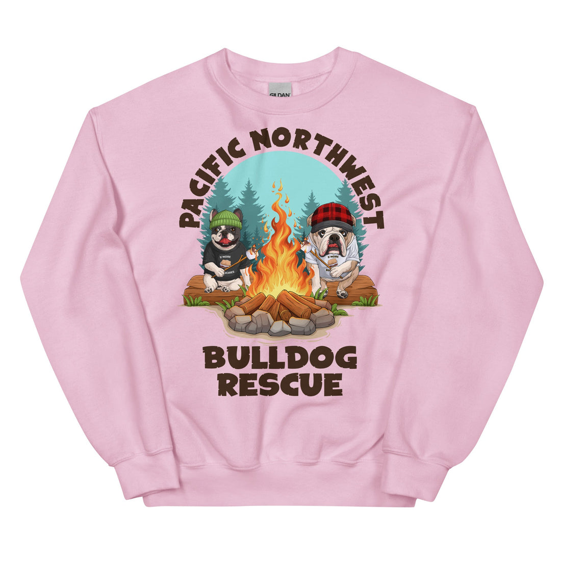 &quot;Campfire Bullies&quot; Pacific Northwest Bulldog Rescue Unisex Sweatshirt
