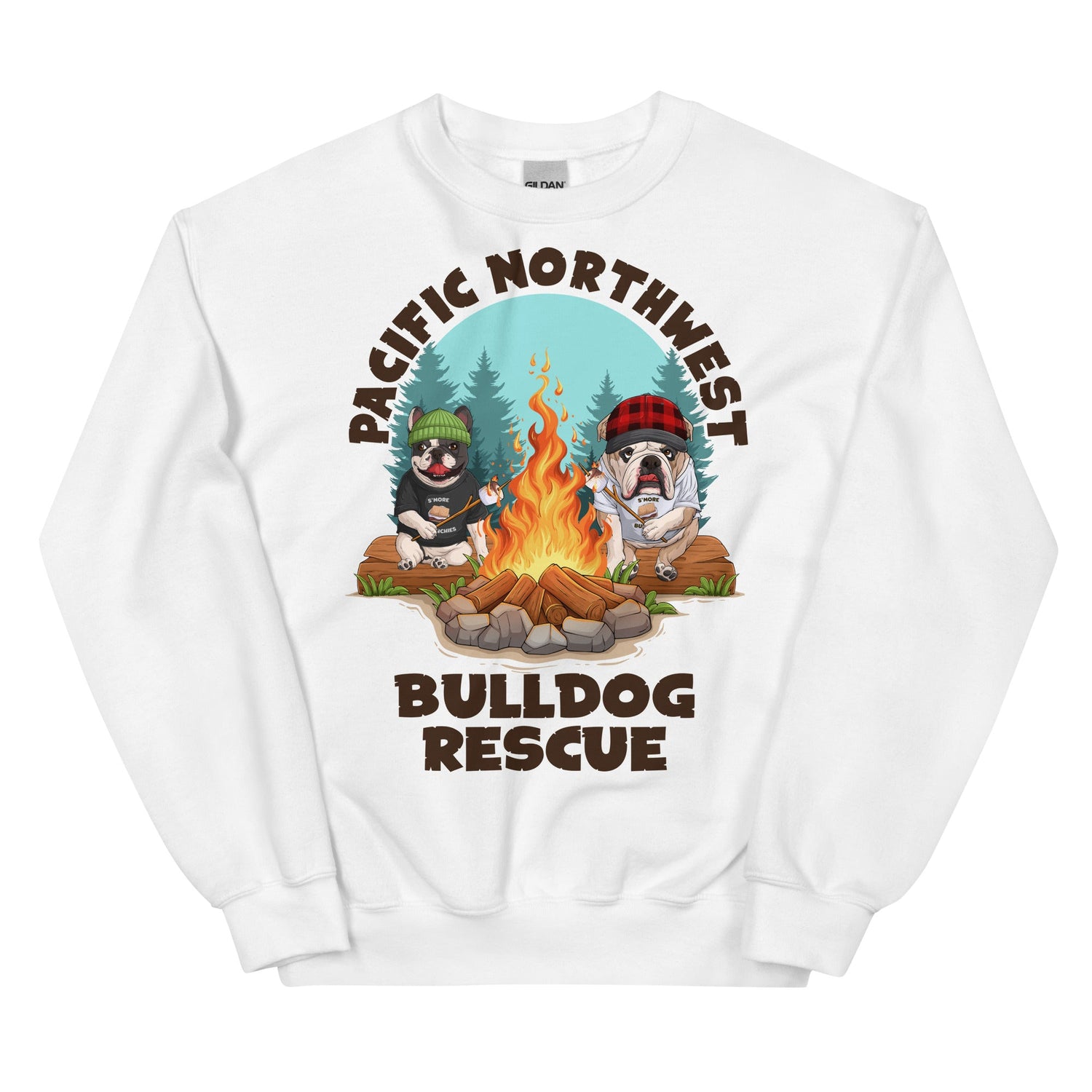 &quot;Campfire Bullies&quot; Pacific Northwest Bulldog Rescue Unisex Sweatshirt
