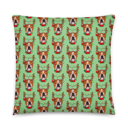 Christmas Lights + Antlers Pillow
