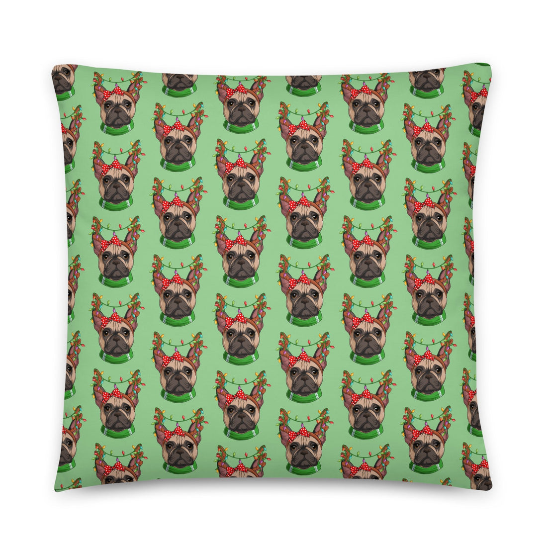 Christmas Lights + Antlers Pillow