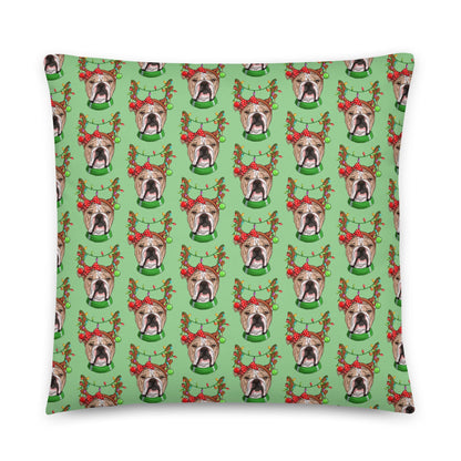 Christmas Lights + Antlers Pillow