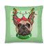 Christmas Lights + Antlers Pillow