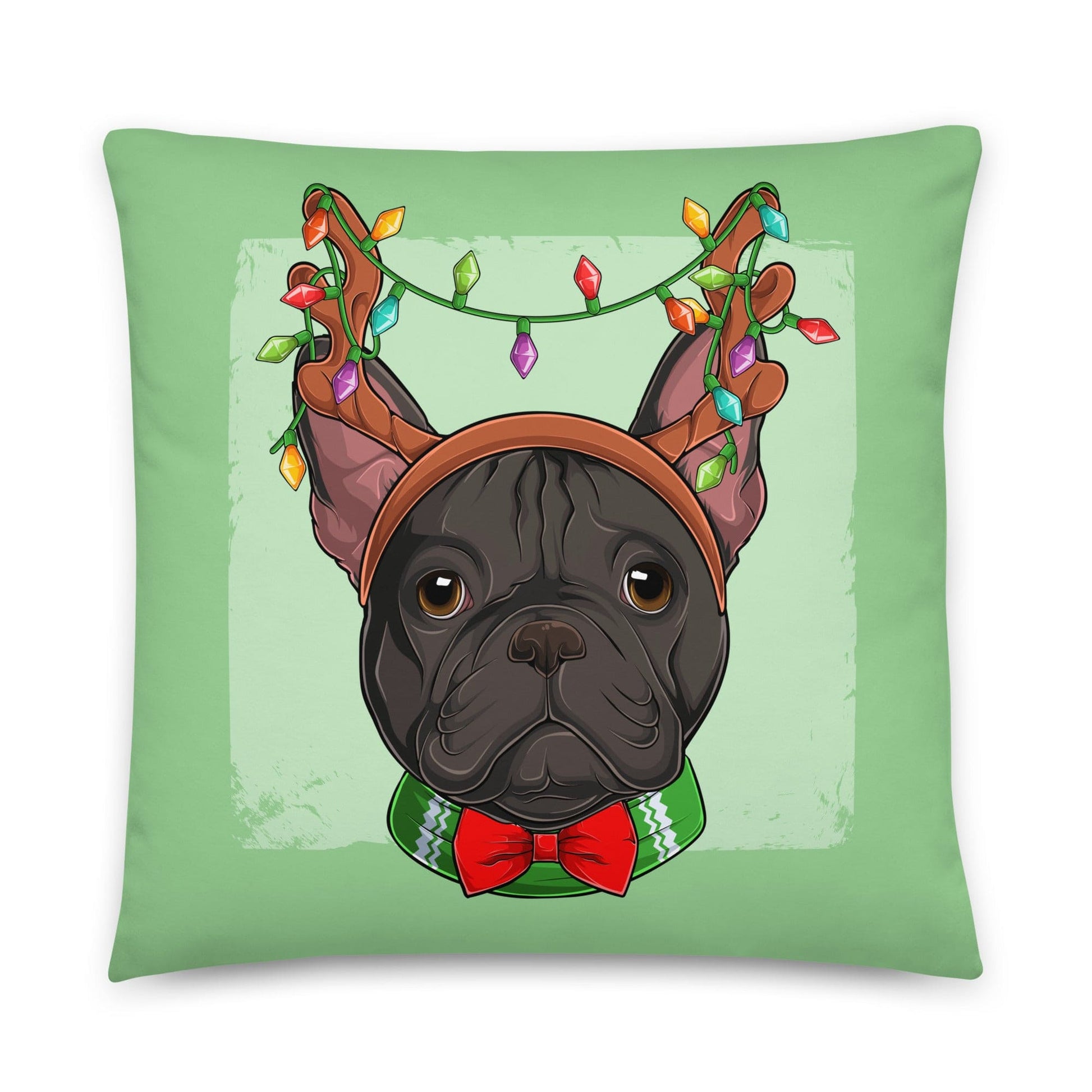 Christmas Lights + Antlers Pillow