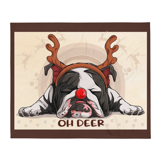 Christmas Oh Deer Throw Blanket